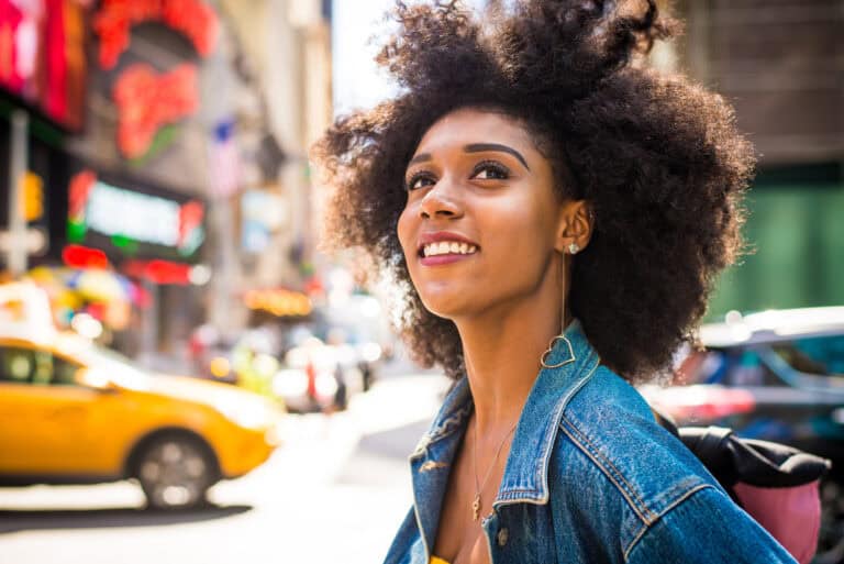Woman in New York looking hopeful while searching for an anxiety therapist
